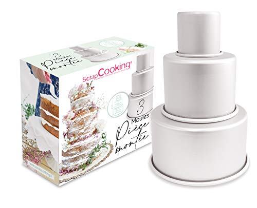 ScrapCooking - 3 Moules Aluminium Pièce Montée pour Wedding Cake - Gâteau à Étages Mariage - Pâtisserie Cake Design -1899