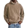 Mens Vintage Acid Washed Hoodies Pullove Trendy Distressed Athletic Sweatshirt Fall Classic Cotton Pullover Top (Brick red,3XL) #4