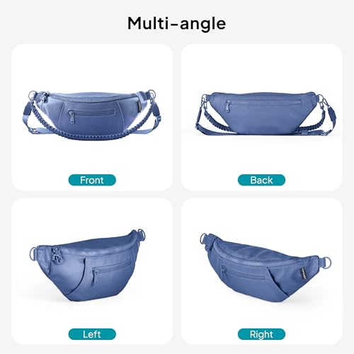 Image of TOPEAST Fanny Pack for Women, Anti-Theft Travel Belt Bag Crossbody Sling Bag Purse with RFID Blocking, Small Fashion Bum Bag with Multiple Pockets for Hiking Walking Sport, Navy Blue