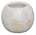 Single White Alabaster Candle Holder - Egyptian Tealight and Votive Candles Holders with Amber Glow for Home Décor - Natural Stone Soothing Tranquil