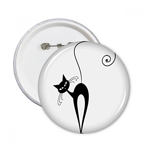 Pins badge bouton chat noir Halloween rond multicolore pour vêtement et décoration L