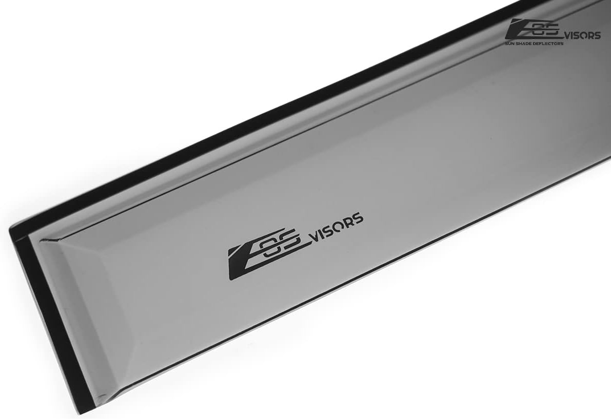 Extreme Online Store Replacement for 2007-2018 Jeep Wrangler 2-Door Models | EOS Visors JDM Tape-On Style Smoke Tinted Side Vents Rain Guard Window Deflectors DWV-V157