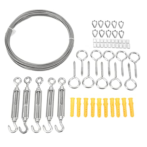 Kit de corde en acier inoxydable avec ensemble de suspension pour câble de garde-corps de jardin