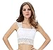 Shawhuaa Womens Lace Overlay Padded Bra Tank Top Half Cami White
