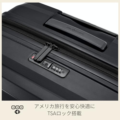 Image of Samsonite Octolite Neo Expandable 68 Cms Medium Polycarbonate Hard Sided 8 Wheel Spinner Pack More Luggage /Suitcase /Trolley Bag (Black) (Double Wheel)