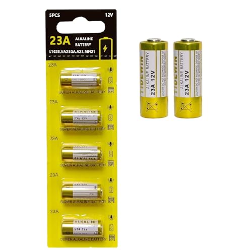 23A 12V Battery, A23 23a Alkaline Battery,Long Lasting for Doorbells and Remote Controls(5 Count)