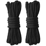 Dock-Leinen, 2 Stück, 7.6 m, doppelt geflochtene Bootsleinen, Festmacherleine mit 30.5 cm Öse, Bootsausrüstung (25FT-5/8-2pcs)