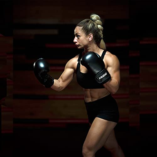 Kruzak Unisex Plain Boxing Gloves For Sparring, Kickboxing, Muay Thai, Martial Arts & Mma Fighting | 08, 10, 12, 14, 16 Oz | Men & Women Punch Bag, Mitts & Focus Pads Punching - Black - 10Oz #TOP7