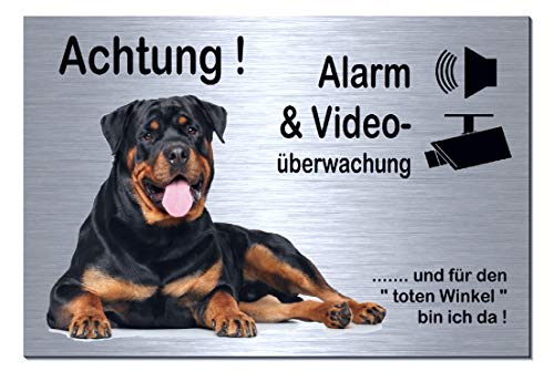 Rottweiler Schild – Attenzione prima il cane – cani targa, Nota base pezzi lingue – Segnale/abschreckung einbruch protezione – Attenzione Rottweiler cane