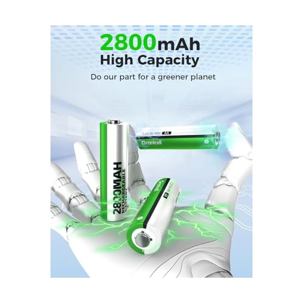 16 Sets AA AAA Rechargeable Batteries,High Capacity 8-Pack AA 2800mAh & 8-Pack AAA 1100mAh,1.2V NiMH Low Self Discharge - Image 4