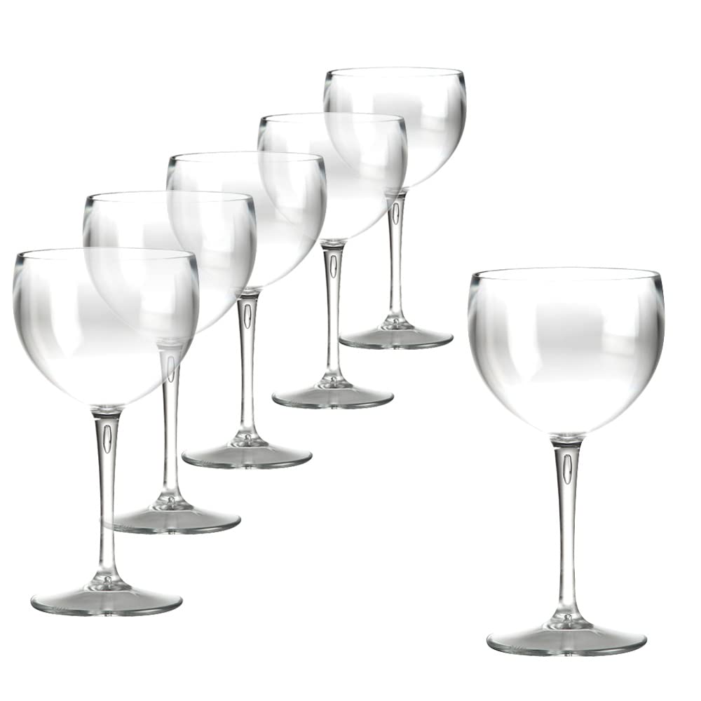 Ballonglas Weinglas aus Kunststoff Weinbecher Plastik Rotweinglas Transparent 40 cl. Set 6 Stück