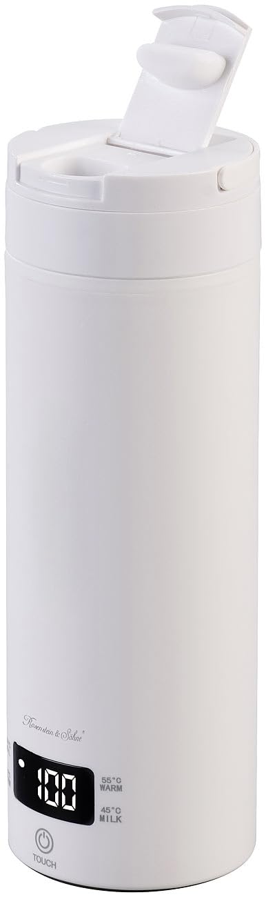 Rosenstein & Söhne Mini-Reisewasserkocher: 2er-Set Reise-Wasserkocher & Isolierkanne, 300 W, 500 ml, 4 Stufen (Isokannen)