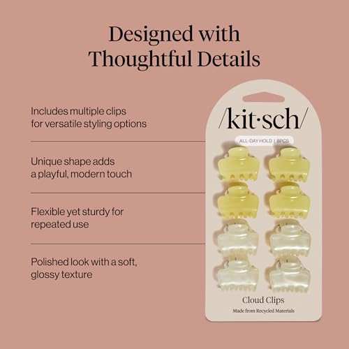 Kitsch Small Hair Clips - Pearlized Cream & Butter Yellow, 8pc - image 4