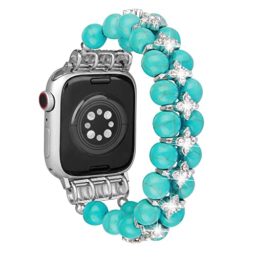 GEMEK Pearl Bracelet Compatible with Apple Watch Strap Women 38/40/41mm iWatch Strap Series 9/8/7/6/5/4/3/2/1 - Image 2