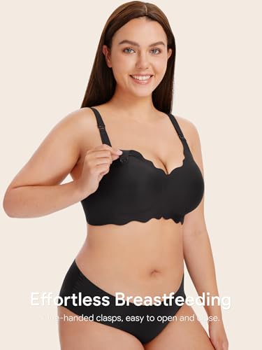 Angelhood Nursing Bras for Breastfeeding Ultra Comfort Seamless Maternity Bra Pack Wireless Pregnancy Bralette Bra Extender2