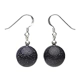  Ohrringe Ohrhänger aus Blaufluss dunkel blau Ohrschmuck Damen Ã˜ 14mm