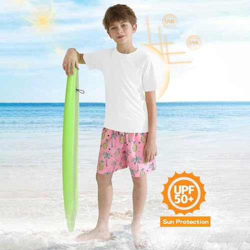 Youth Kids Rash Guard Shirts UPF 50+ Rash Short Sleeve Dry Fit Athletic Shirts T Shirt Running Workout Gym Swim Active Tee2