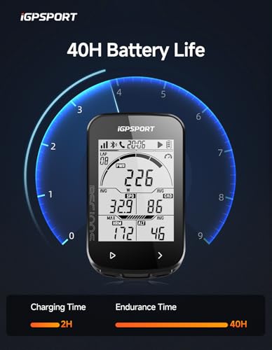 Image of iGPSPORT BSC100S GPS Bike Computer Wireless, 2.6'' LCD Display 40H Rechargeable Waterproof Cycling Computer Bluetooth ANT+
