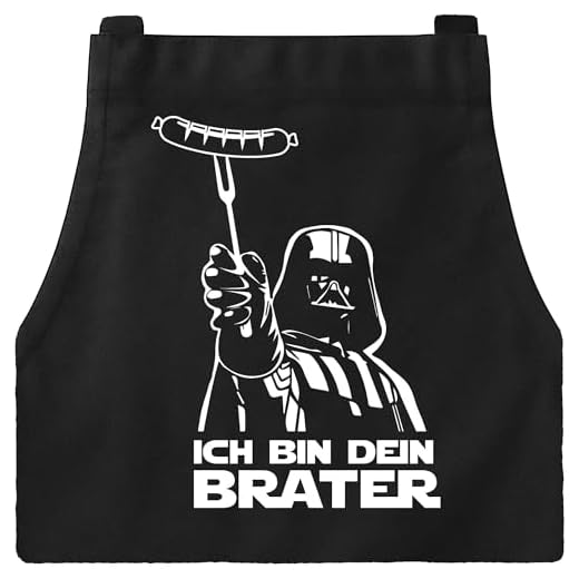 DXDXDXD Grillschürze für Männer star wars Schürze Kochschürze Herren, mit 4 Taschen Männer Grill Schürze Geschenk ICH BIN DEIN BRATER starwars schürze