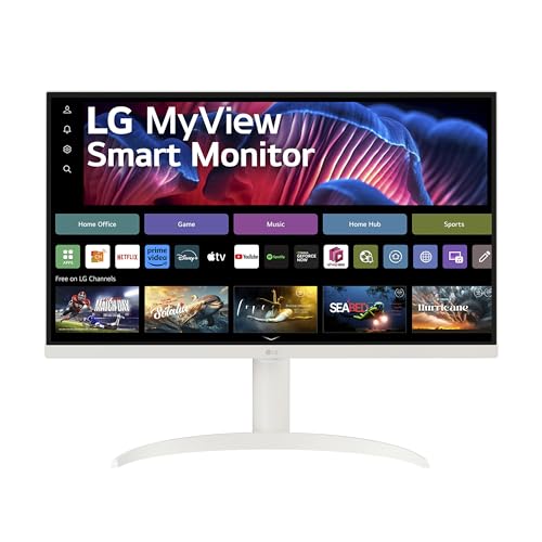 LG Electronics 27SR75U-W.AEU 4K UHD IPS-Monitor 27" (68,6cm), 3840 x 2160, 5ms GtG, 60 hz, 98% DCI-P3, HDR10, Flicker Safe, webOS, LG ThinQ - Weiß