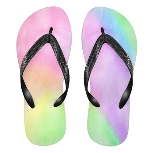 Nander Beautiful Rainbow Colors Sandal Flip Flops of Men's & Women's,Beach Slippers Flip Flops Shower Shoes