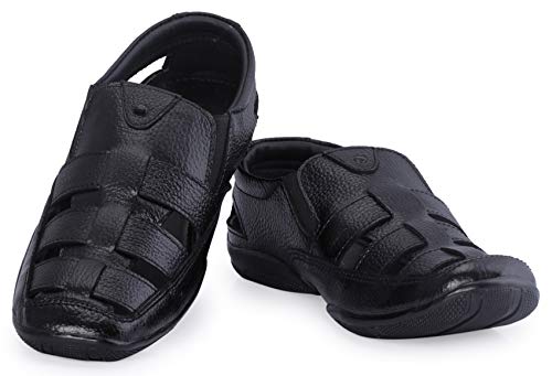 Image of Lazard Khadim's Men Black Casual Slip-On Sandal - UK 7