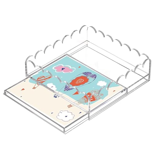 Vassoio smerlato, vassoio in acrilico con cassetto, organizer trasparente per