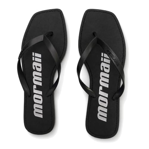 Chinelo Feminino Rasteirinha Bico Quadrado com Logotipo 35/36 Preto