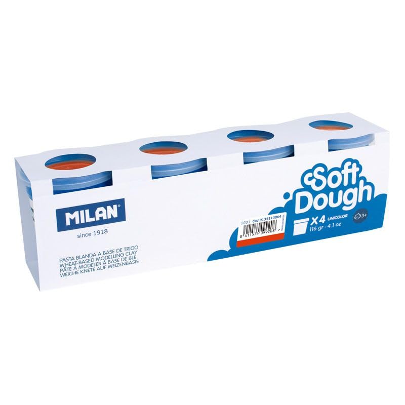 Caja 4 botes 116 g pasta blanda Soft Dough, rojo