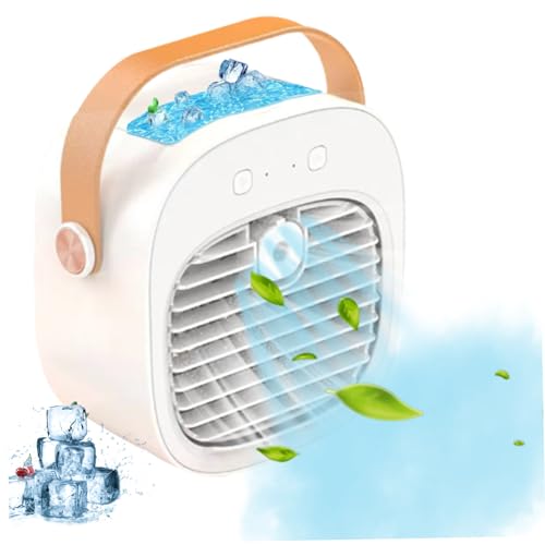 Air acondicionador portátil de 2 pulgadas 4000 mAh USB Mini Ventilador de aire de aire 3 velocidades de viento y diseño de spray Ventilador de refrigerador personal para el escritorio Oficina en casa
