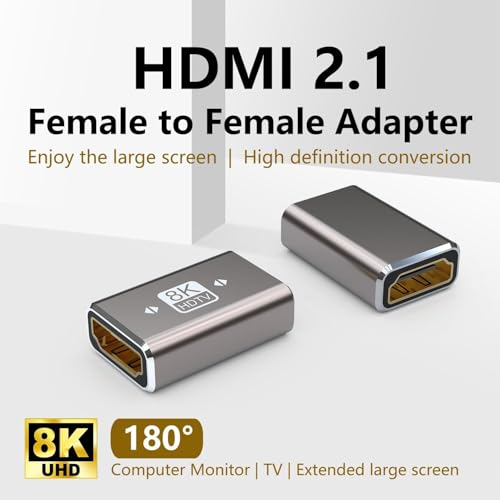 Adaptador HDMI 8K hembra a hembra, 2 unidades miniatura 2