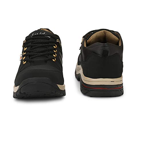 Image of Shoe Island Solid Black Premium Leatherette Ankle Length Casual Boots for Men