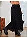 Verdusa Women's Long Maxi Skirt Y2k Gothic Flowy Ruffle Skirts Boho Floral Print Mesh Going Out Outfits Black X-Small