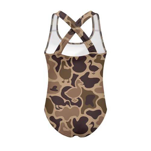 Image of INSTANTARTS Girls One Piece Swimwear Sleeveless Crossback Swimsuits