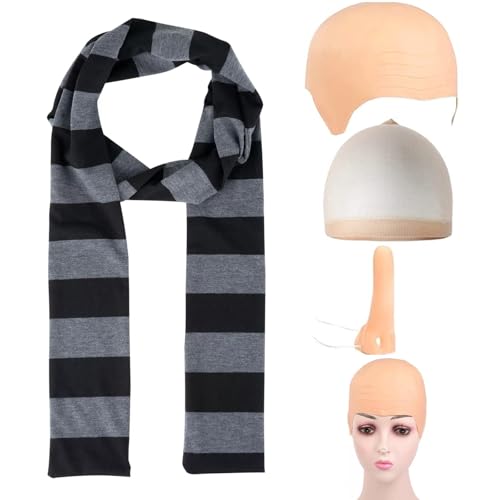 Ya en mundofriki.es: SSKHE 4 accesorios para adultos, gorra calva, juego de accesorios para disfraz de cosplay de dibujos animados, conjuntos de disfraces de película, accesorios de cosplay para adultos