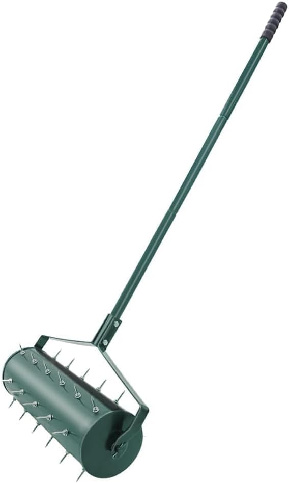 THUNDERBAY Upgraded 18-Inch Lawn Aerator Garden Yard Heavy-Duty Spike Grass Rotary Manual Lawn Aerating Tool
