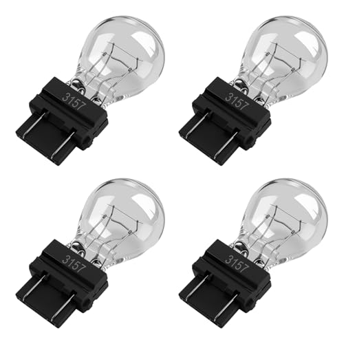Figpade 4PCS Car 3157 Bulb Replacement,12V 3157 Brake Light Bulb Compatible with Ford Escape Chevrolet Malibu Chrysler Dodge,3800K/P27-5W Halogen Tail Light Bulbs Car Accessories