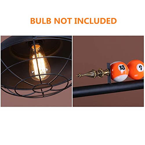 Willbebest Pool Table Light, Fixtures Ceiling Lamp For Game Room Beer Party,Real Billiard Ball Design Pendant Lamp With 2 Metal Lamp Shades (Has 2 Lights) #TOP2