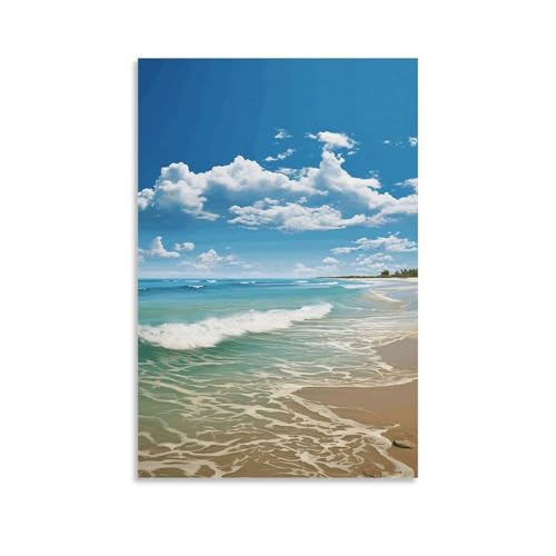 Toile murale plage de sable pour illuminer une pièce sombre 60x90
