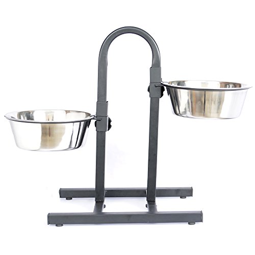 Iconic Pet 8-Cup Adjustable Stainless Steel U-Design Pet Double Diner, 64-Ounce #TOP1