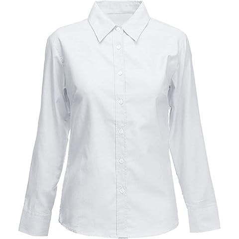 Classic Comfort Kids Girls Ladies Uniform Blouse Shirts Smart School WEAR Uniform Tops Available in Short and Long Both Sleeves White - Long Sleeve Chest Size 44 16 Years to 17 Years Cover