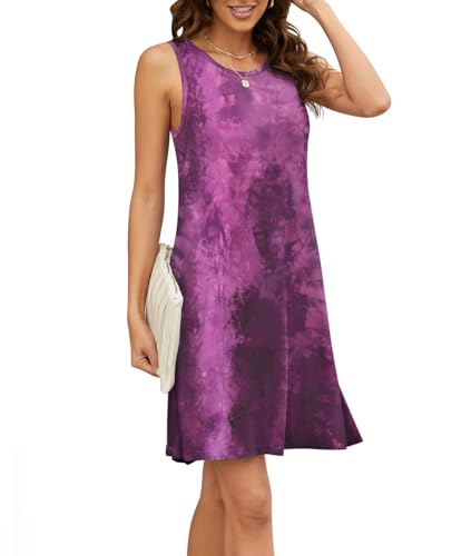 Image of Sun Dress for Women Casual Sleeveless Beach Cover up Dresses with Pockets