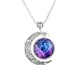 Women Fashion Crescent Moon Pendant Necklace Charm Sky Galaxy Universe Time Gem Necklace (Type5)