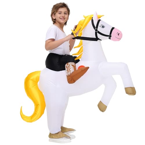 Disfraz inflable de caballo para niños tamaño infantil miniatura 1