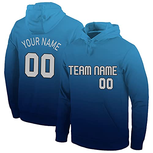 Custom Football Hoodies Personalized Sweatshirts Add Your Name & Number for Men Youth Sports Fans Gift