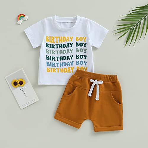 FYBITBO Toddler Baby Boy Summer Clothes Funny Letter Short Sleeve Tops T-shirt and Shorts 2 Piece Summer Outfits Set2