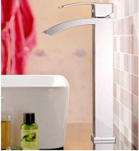 Mitigeur d'évier cascade chromé robinet design épuré lamine