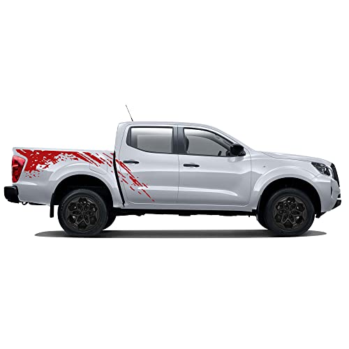 Decal Sticker Vinyl Bed Splash Mud Kit Compatible With Nissan Frontier Navara 2004-Present (Red) #TOP2