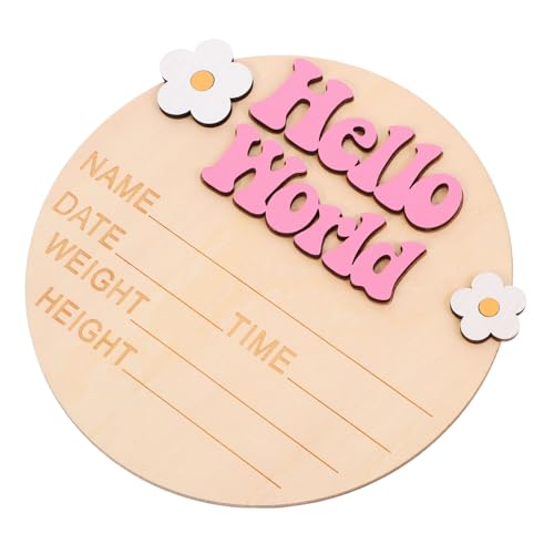 Abaodam Newborn Milestone Sign Baby Name Announcement Decorative Wood Sign for Birth