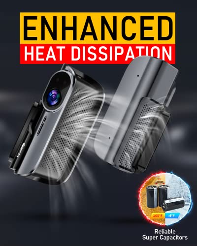 Dash Cam Front And Rear 4K Built-In 5Ghz Wifi, Dual Dash Cam Front 4K/2K Rear 1080P Hidden Dash Camera For Cars, Super Night Vision, App Control, Supercapacitor, Parking Mode, G-Sensor, Usb C Port #TOP6